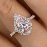 S925 3.0 Carat Stunning Halo Pear Cut Elegant Engagement Ring In Sterling Silver - Image 12