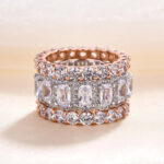 S925 Stunning Cushion Cut 3PC Wedding Band Set For Women In Sterling Silver - Image 5