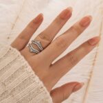 S925 1.0Ct Round Cut Jacket Wedding Band Enhancer Engagement Ring - Image 2