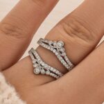 S925 1.0Ct Round Cut Jacket Wedding Band Enhancer Engagement Ring