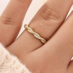 S925 Elegant Pave Twist Eternity Wedding Band for Women In Sterling Silver - Image 6