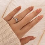 S925 Elegant Marquise & Round Cut White Gold Wedding Band - Image 2