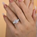 S925 Timeless 3.5 Carat Radiant Cut Simulated Diamond 3PC Wedding Ring Set - Image 6