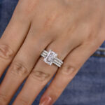 S925 Timeless 3.5 Carat Radiant Cut Simulated Diamond 3PC Wedding Ring Set - Image 5