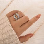 S925 Pavé Full Eternity Enhancer White/Yellow Gold Wedding Band - Image 2