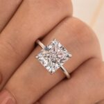 S925 Fashion 4.0Ct White Stone Radiant Cut Solitaire Engagement Ring For Woman In sterling Sliver