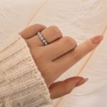S925 Elegant Round Cut Yellow Gold/white Gold Full Eternity Wedding Band Wedding Band - Image 2