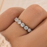 S925 Elegant Round Cut Yellow Gold/white Gold Full Eternity Wedding Band Wedding Band