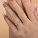 S925 Unique Yellow Gold Open Wedding Band In Sterling Silver - Image 2