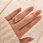 S925 Maxine Classic Pear Cut Open Wedding Band In Sterling Silver - Image 6