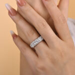 S925 Vintage Halo Cushion Cut Wedding Band For Women In Sterling Silver - Image 2