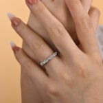 S925 Vintage Leaf & Vine Art Deco Wedding Band In Sterling Silver - Image 3