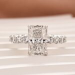 S925 Moissanite 3.5Ct Radiant Cut White Gold Pavé Engagement Ring For Women - Image 4