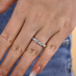 S925 Vintage Leaf & Vine Art Deco Wedding Band In Sterling Silver - Image 4