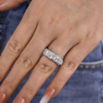 S925 Vintage Halo Cushion Cut Wedding Band For Women In Sterling Silver - Image 3