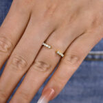 S925 Unique Yellow Gold Open Wedding Band In Sterling Silver - Image 3