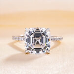 S925 Elegant Asscher Cut Women's Engagement Ring In Sterling Silver - Image 4