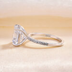 S925 Elegant Asscher Cut Women's Engagement Ring In Sterling Silver - Image 5