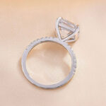 S925 Elegant Asscher Cut Women's Engagement Ring In Sterling Silver - Image 6