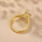 S925 Maxine Classic Oval Cut Split Shank Engagement Ring For Women In Sterling Silver - Image 6