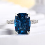 S925 Montana Blue Yoga Sapphire Cushion Cut Exclusive Engagement Ring - Image 5