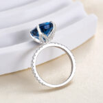 S925 Montana Blue Yoga Sapphire Cushion Cut Exclusive Engagement Ring - Image 6