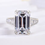 S925 Luxury Big Emerald Cut Engagement Ring In Sterling Silver - Image 4