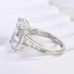 S925 Luxury Big Emerald Cut Engagement Ring In Sterling Silver - Image 5