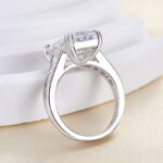 S925 Luxury Big Emerald Cut Engagement Ring In Sterling Silver - Image 6