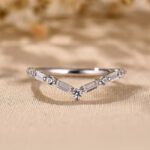 S925 Maxine Exclusive V-shaped Design Half Eternity Wedding Band