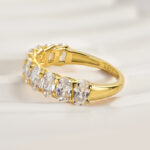 S925 Maxine 3.0Ct Half Oval Cut Sona Wedding Band - Image 11