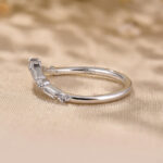 S925 Maxine Exclusive V-shaped Design Half Eternity Wedding Band - Image 4