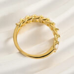 S925 Maxine 3.0Ct Half Oval Cut Sona Wedding Band - Image 12