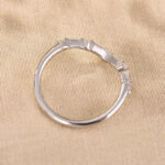 S925 Maxine Exclusive V-shaped Design Half Eternity Wedding Band - Image 5