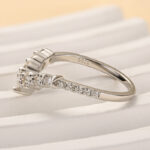 S925 Maxine Moissanite Curved Design Thin Stacking Wedding Band In Sterling Silver - Image 6