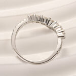 S925 Maxine Moissanite Curved Design Thin Stacking Wedding Band In Sterling Silver - Image 7