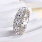 S925 Vintage Halo Cushion Cut Wedding Band For Women In Sterling Silver - Image 5
