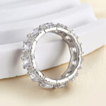 S925 Vintage Halo Cushion Cut Wedding Band For Women In Sterling Silver - Image 6