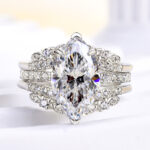 S925 4.0Ct Marquise Cut Enhancer Wedding Ring Set - Image 3