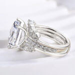 S925 4.0Ct Marquise Cut Enhancer Wedding Ring Set - Image 4