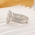 S925 Enhancer Wedding Band With 4.5Ct Marquise Cut Engagement Ring Wedding Ring Set - Image 4