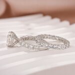 S925 Moissanite 4.0Ct Round Cut Side Stone White/Yellow Gold Travel Bridal Set - Image 6