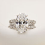 S925 Maxine 3PC 5.0Ct Oval Cut Wedding Ring Set With Open Wedding Band - Image 3