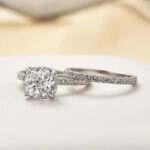 S925 2.5 Carat Cushion Cut Bridal Wedding Ring Set Travel Ring With Half Eternity Wedding Band - Image 3