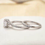 S925 2.5 Carat Cushion Cut Bridal Wedding Ring Set Travel Ring With Half Eternity Wedding Band - Image 4