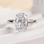 S925 Luxury 4.0Ct Wide Band Oval Cut Engagement Ring - Image 4