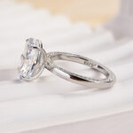 S925 Luxury 4.0Ct Wide Band Oval Cut Engagement Ring - Image 5