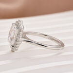 S925 Maxine Moissanite Vintage 3.0 Carat Halo Radiant Cut Engagement Ring In Sterling Silver - Image 13