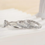 S925 Classic Round Cut 3-Pieces Wedding Set In Sterling Silver - Image 6