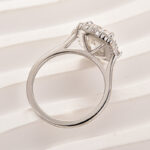 S925 Maxine Moissanite Vintage 3.0 Carat Halo Radiant Cut Engagement Ring In Sterling Silver - Image 12